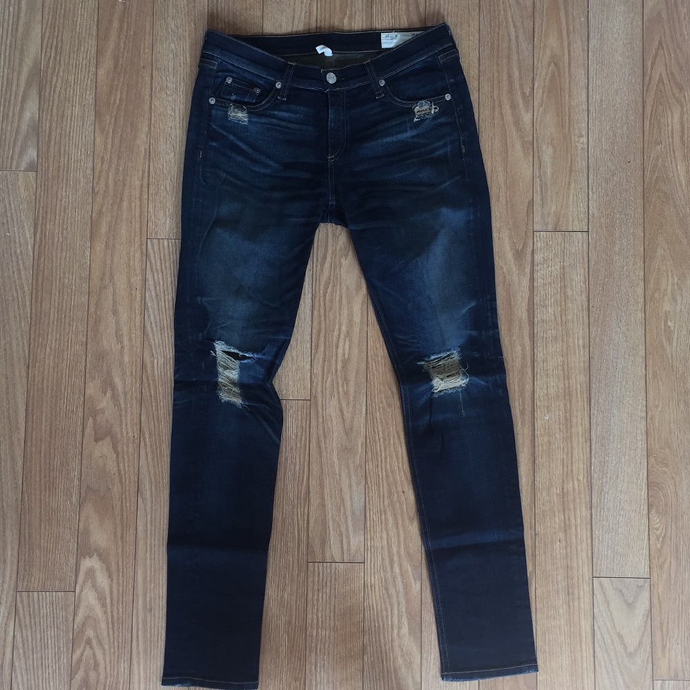 Rag & Bone distressed dark wash jeans